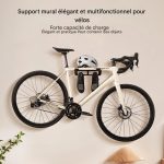 Support Mural de Vélo Pliable en Acier Renforcé Noir