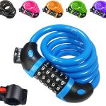 BASHLWUA Antivol Velo(Bleu),Cadenas de velos Long 120cm x 12mm,Câble Antivol pour Vélo Scooter Motos Portail Vélo avec 5 Chiffres | Castorama
