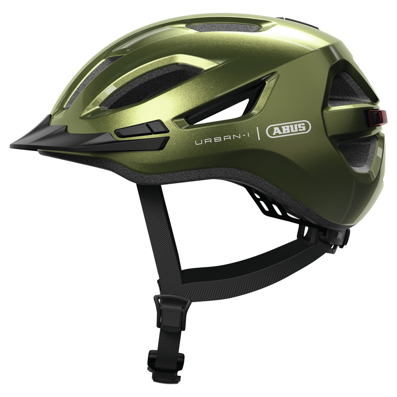 casque-abus-418jsh-1.jpg Casque vélo Abus Urban I 4.0 Pepper Green avec feu arrière rechargeable Achat en ligne Rêve de Vélo – Image 1
