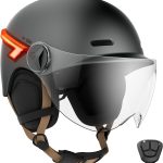 CASR Glow Casque Vélo & Trottinette, LED Adulte Homme & Femme Gris, M | Visière XL & Cache Oreilles Amovibles, LEDS et Clignotants arrières & ...