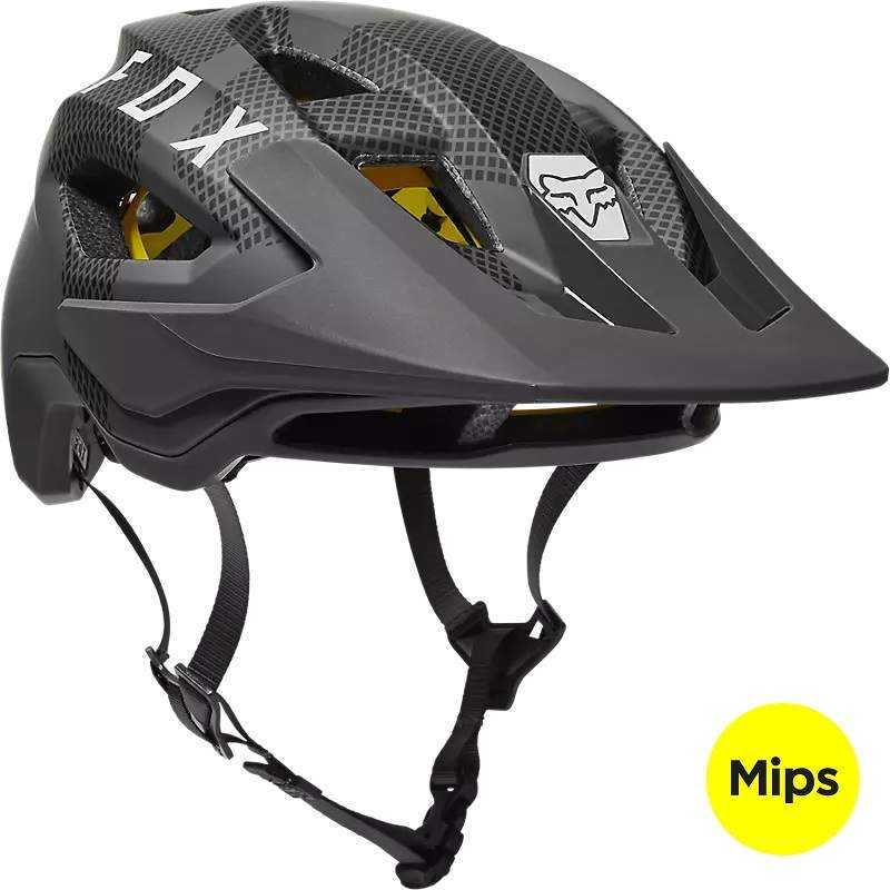 casque-fox-vtt-715nlo-1.jpg Casque FOX Speedframe Gris Foncé Camo | Protection MIPS VTT – Image 1