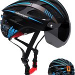 Shinmax Casque Vélo Homme Femme Casque Vélo avec Lumière USB Autocollant Lumineux Casque Velo Adulte avec Magnétiques Visière Casque VTT Certifié CE, ...