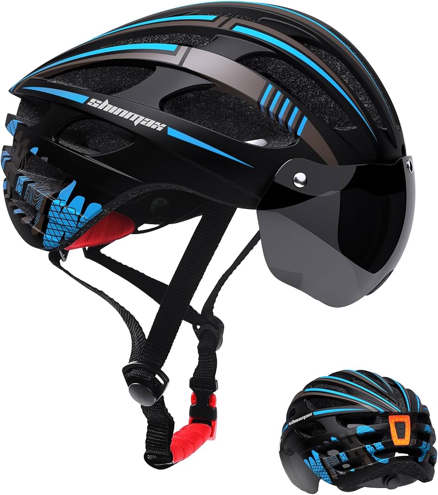 casque-velo-homme-357wkw.jpg Shinmax Casque Vélo Homme Femme Casque Vélo avec Lumière USB Autocollant Lumineux Casque Velo Adulte avec Magnétiques Visière Casque VTT Certifié CE, ... – Image 1
