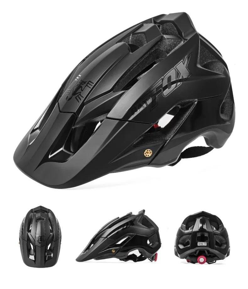casque-velo-homme-802gdh.jpg Casque VTT Mountain Bike BatFox : Léger, Aérodynamique et Polyvalent Noir – Image 1