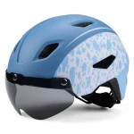 Casque vélo enfant avec visière pour garçon et fille de 4 à 10 ans Bleu