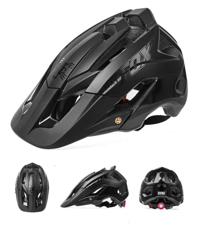 casque-vtt-054xmk-1.jpg Casque VTT Mountain Bike BatFox : Léger, Aérodynamique et Polyvalent Noir – Image 1