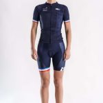 Cuissard vélo femme Z3R0D France, bas de vélo bleu marine