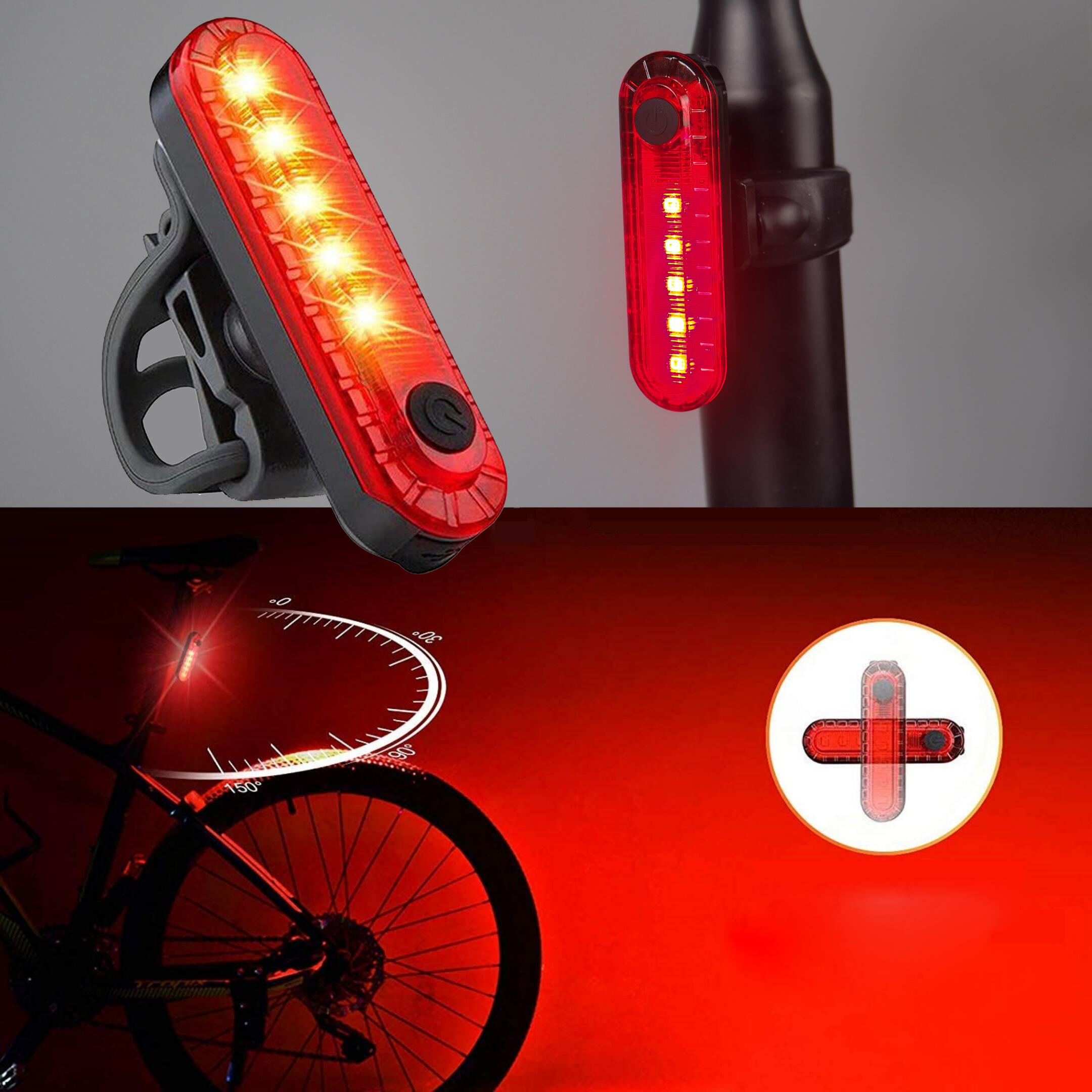 lampe-velo-835zkg-1.jpg Kit éclairage vélo LED, Lampe avant et arrière USB C – Image 1