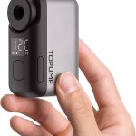 TOPUMP Mini Pompe vélo électrique, Ultra Petite Pompe à Batterie 120PSI avec Manomètre pour Vélo de Course, VTT et Ville Valve Presta et Schrader, ...