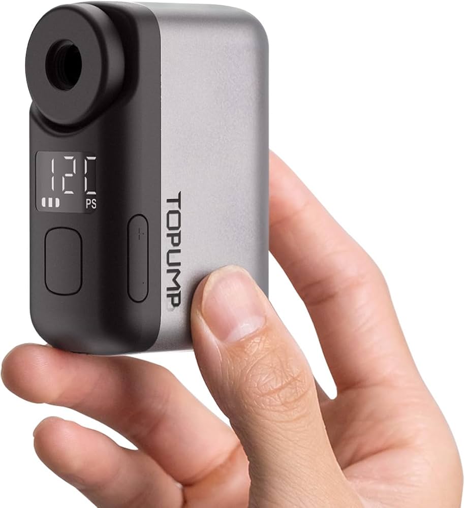 pompe-velo-894lmo-1.jpg TOPUMP Mini Pompe vélo électrique, Ultra Petite Pompe à Batterie 120PSI avec Manomètre pour Vélo de Course, VTT et Ville Valve Presta et Schrader, ... – Image 1