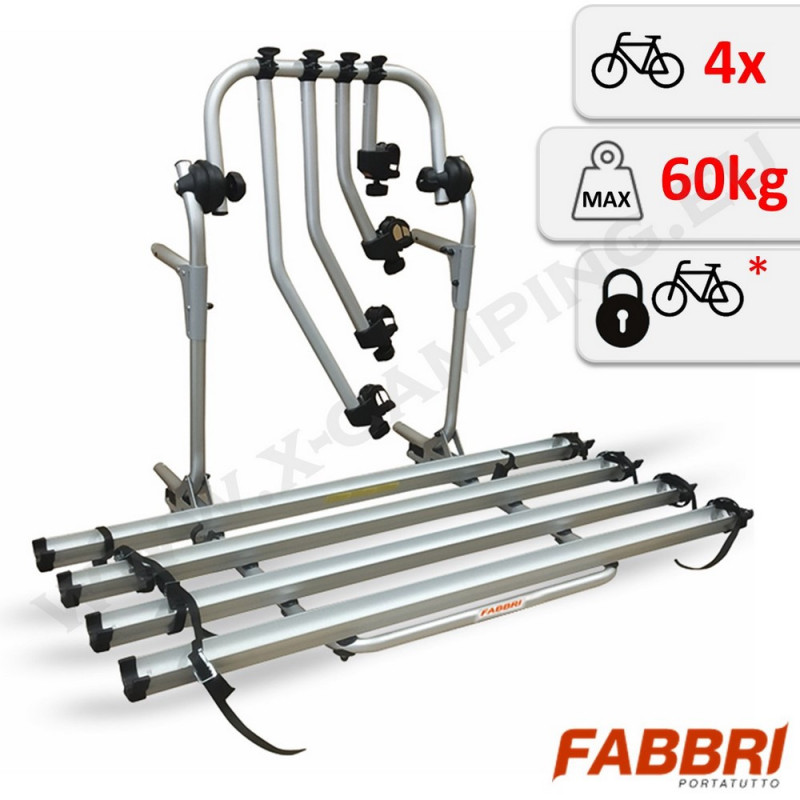 porte-velo-4-velos-731vfm-1.jpg Porte vélos sur la paroi arrière d'un camping car pour 4 vélos Bici Ok Compatto Camper – Image 1