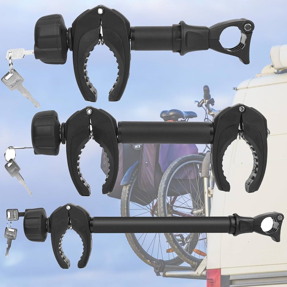 porte-velos-255equ.jpg Porte vélo de montage sur cadre, bras de support pour 1er vélo, porte vélo avec attache pour vélo, fermeture sécurisée et antivol lors des ... – Image 1