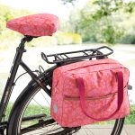 Sacoche de vélo et housse de selle roses