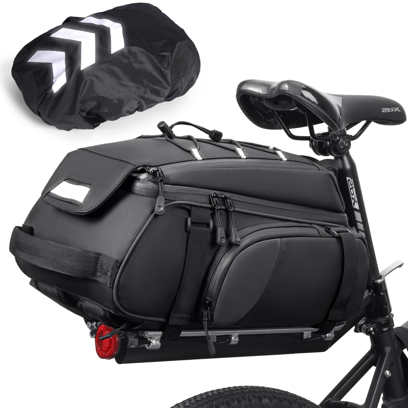 sac-a-velo-810tfv.jpg RAINSMORE 3 en 1 Sacoche Velo Porte Bagage Arriere 15L Sacoche Vélo Arrière Imperméable avec Housse de Pluie et Réfléchissante Sac à Vélo : Amazon.fr: Sports et Loisirs – Image 1