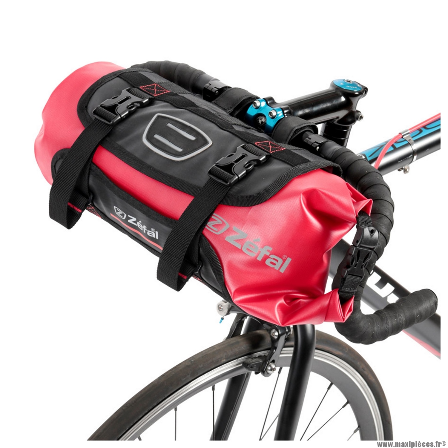 sacoche-guidon-velo-969rel.jpg Sacoche de cintre guidon vélo z adventure f10 rouge fixation velcros (lg39cmxd18 10litres) marque Zéfal – Image 1