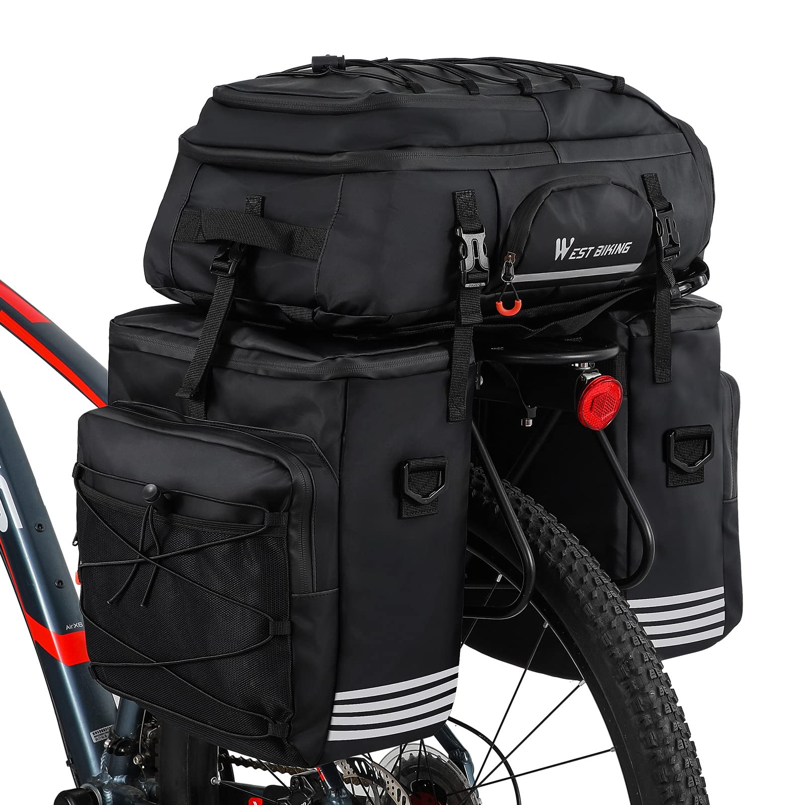 sacoche-velo-porte-bagage-378xan-1.jpg XIQI 48L Sacoche Vélo Porte Bagage Arrière l Sacoche Vélo 3 en 1 Double Sacoches Velo,Sacoche de Siège Arrière de vélo avec Couverture Imperméable,étanche Cycle Pannier Sacoches Velo pour VTT : Amazon.fr: Sports – Image 1