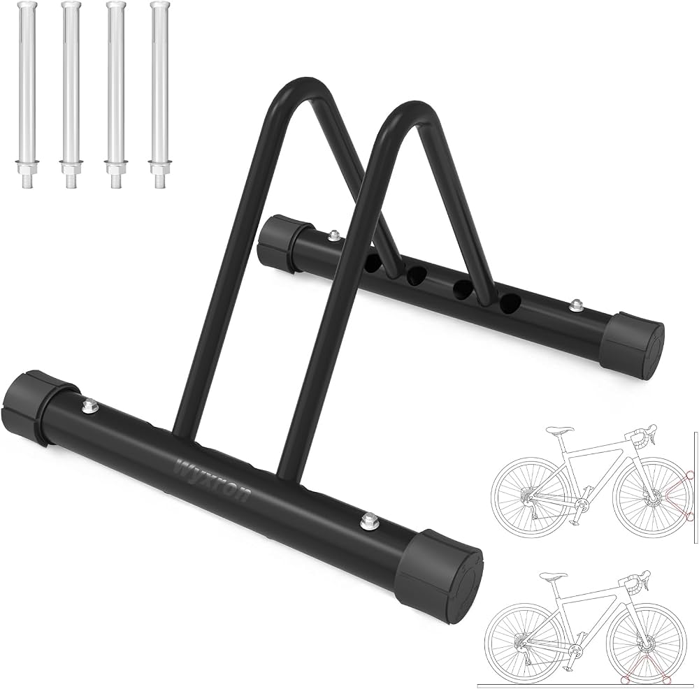 support-a-velo-046lxd.jpg Wyxron Support Vélo Sol, DIY Porte Vélo Acier Réglage De La Distance | Ratelier avec Épissure Multibrin Sol&Mural, pour Vélos Légers/Vélo De Route/Vtt ... – Image 1