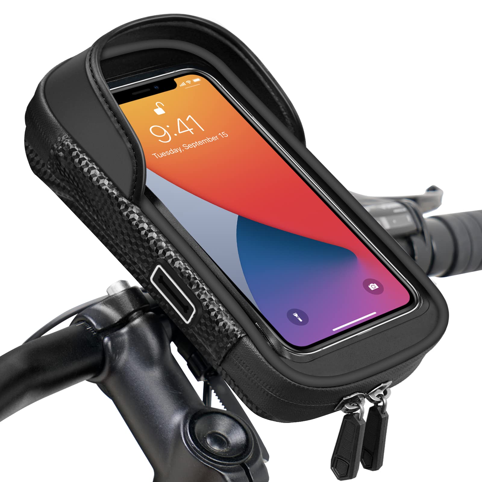 support-telephone-velo-647qdn-1.jpg Vitalismo Support Téléphone Vélo Étanche sous 7 Pouces, Sacoche Guidon Vélo | Avec Housse de Pluie, Espace de Rangement, Rotation 360, Écran Tactile, Porte Téléphone Vélo VTT Trottinette Moto : Amazon.fr: High Tech – Image 1