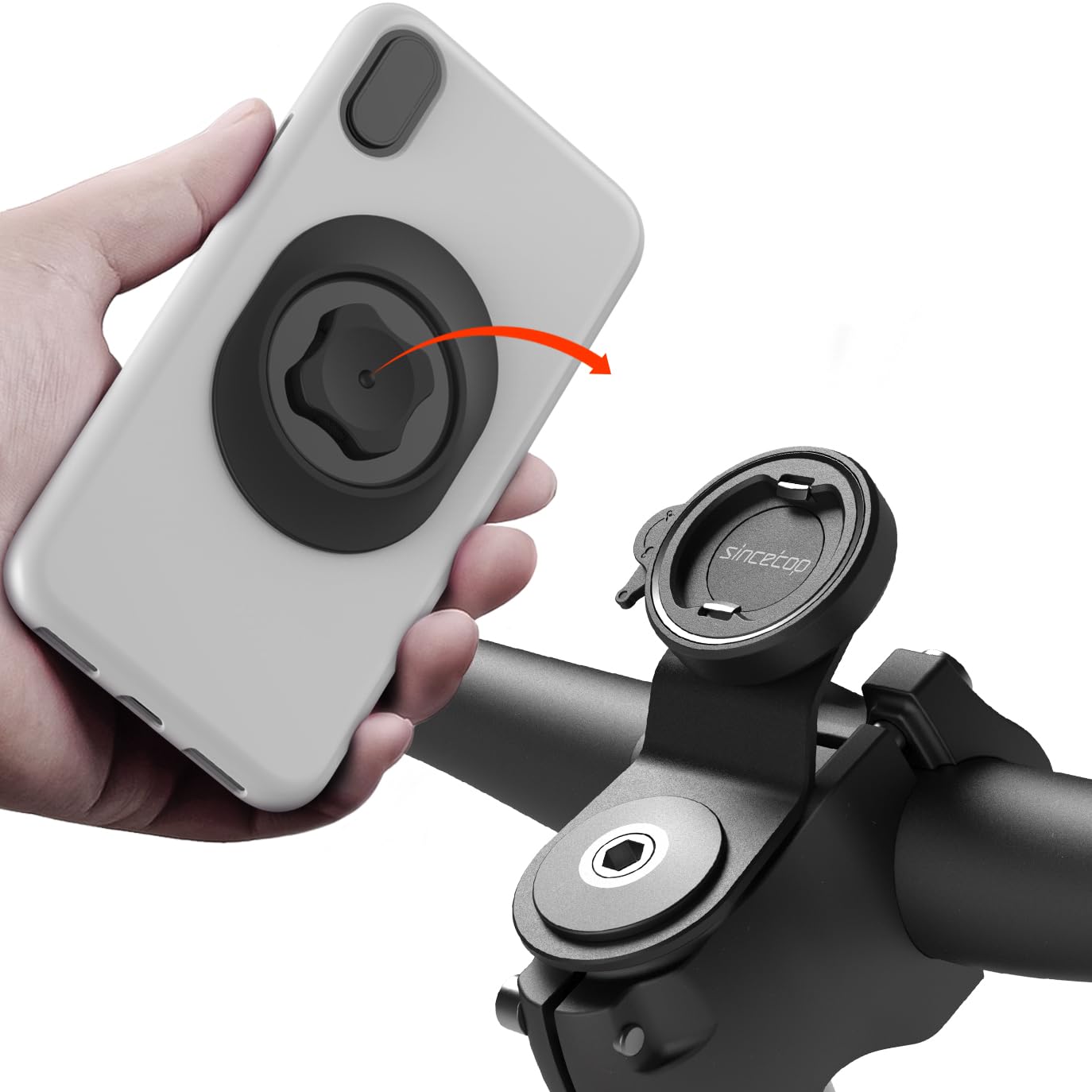support-telephone-velo-656ygi-1.jpg sincetop Support Telephone Velo, Porte Smartphone Vélo pour Guidon et Potence de vélo de Montagne, Fixation/Détachement Rapide pour VTT/Vélo de ... – Image 1