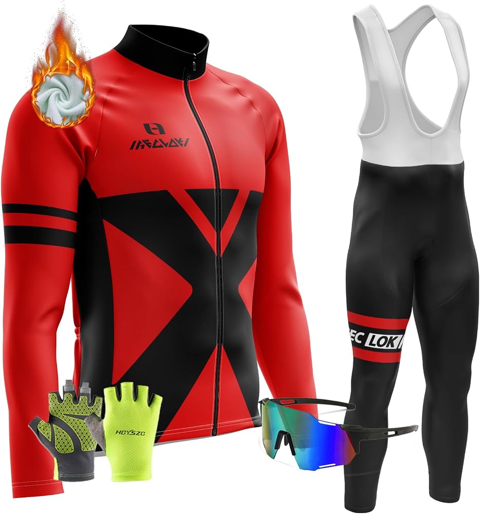 tenue-cycliste-homme-922bhs-1.jpg Vêtements Cyclisme Homme Hiver Tenue Cycliste en Polaire Thermique,Coussin Rembourrés en Gel 9D Pantalons Vélo Maillot de Velo VTT Manche Longue Jersey Ensemble de Combinaisons (TYP 1,XXS) : Amazon.fr: Mode – Image 1