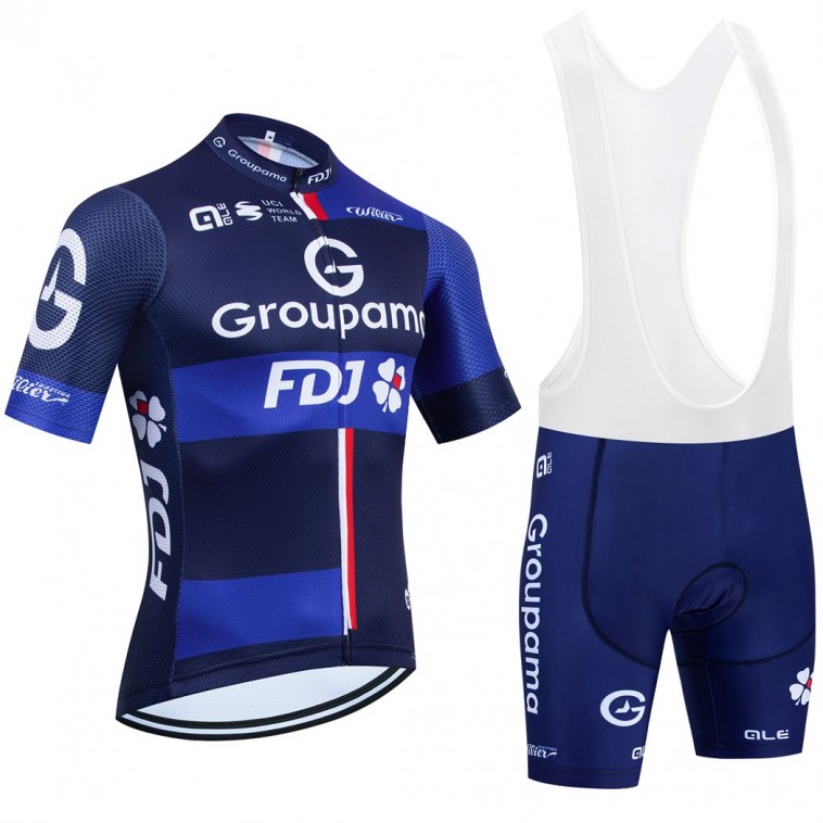 tenue-velo-874bsf-1.jpg Ensemble cuissard vélo et maillot cyclisme équipe pro GROUPAMA FDJ 2025 Aero Mesh – Image 1